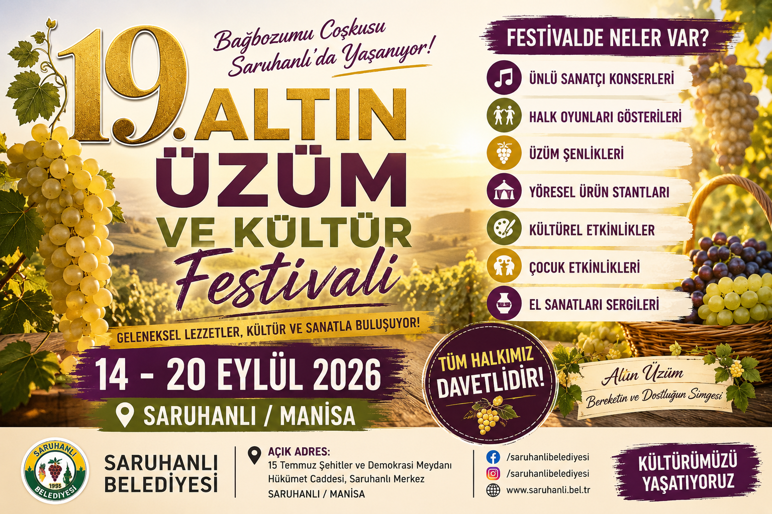 19. Altın Üzüm ve Kültür Festivali etkinliği