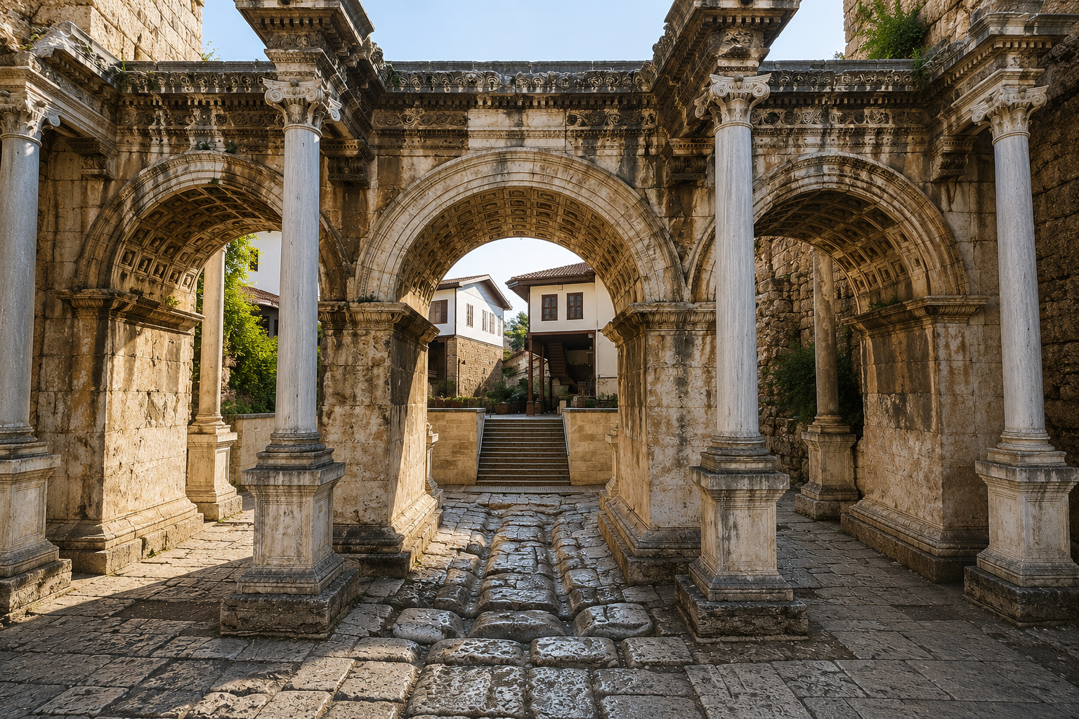 Hadrian Kapısı’nın Altındaki Taş Yol